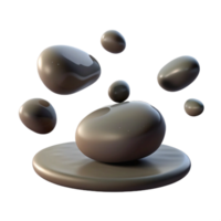 Abstract 3D Render of Floating Pebbles png
