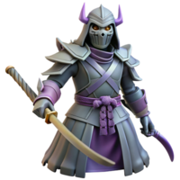 3D Render of a Skeletal Samurai Warrior png