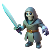 3D Render Cartoon Skeleton Warrior png