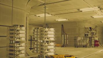 Lab equipment array in a secret underground bunker during tests video
