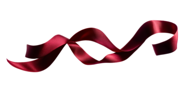 Flowing Red Satin Ribbon Loop on Transparent Background png