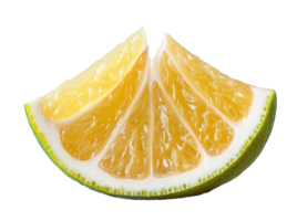 Lime slice segment with yellow pulp isolated on transparent background png