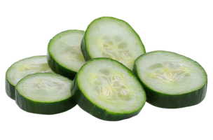 Refreshing Cucumber Slices in Neat Arrangement on Transparent Background png