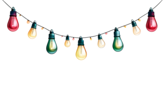 Decorative LED String Lights on Transparent Background png