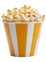 Overflowing Popcorn Bucket with Stripes on Transparent Background png