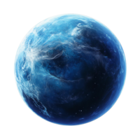 Blue planet digital art on transparent background png