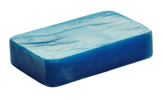 Blue rectangular soap bar on transparent background png