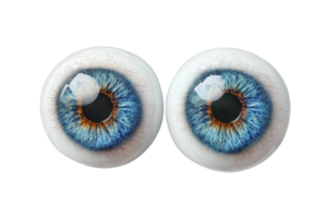 Blue eyes close up, realistic detailed iris, on transparent background png
