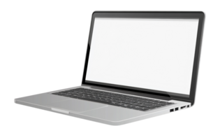 Modern Silver Laptop with Empty Display for Design Use png