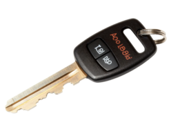 Car key with remote control on transparent background png