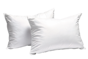 Fluffy White Square Pillows for Comfortable Living Spaces png