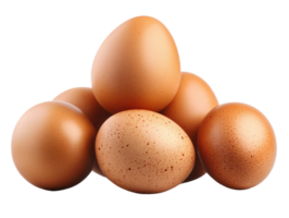 Brown eggs pile on transparent background png