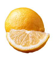 Lemon slice and whole lemon on transparent background png