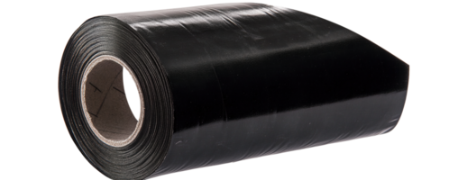 Black plastic roll on transparent background png