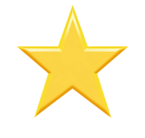 Golden star shape on transparent background png