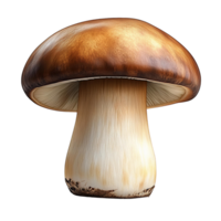Brown mushroom on transparent background, 3d render png