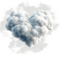 Heart shaped cloud smoke effect on transparent background png