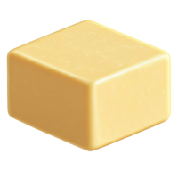 Cubic cheese block on transparent background png