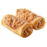 Baked pastry rolls with cheese topping on transparent background png