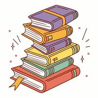 Colorful Stack of Books Vibrant and Engaging Reading Material vector