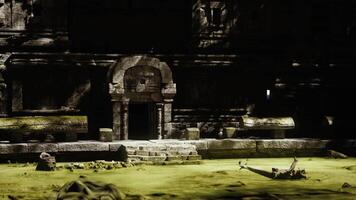 Ancient temple ruins in Cambodia surrounded by lush greenery and tranquility video