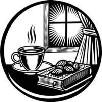 Holy Book of Islam Open Quran Illuminated by Candlelight vector