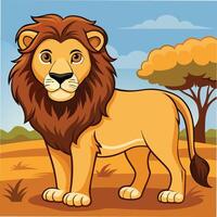Lion king,Friendly Lion Illustration for Wildlife Graphics vector