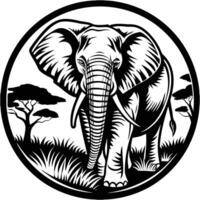 Safari Giant A Beautiful Walking Elephant in the Wild vector