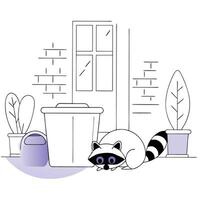 Charming Raccoon Icon Set Expressive and Fun Cartoon Design vector
