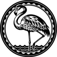 Vibrant Pink Flamingo Illustration for Tropical silhouette Designs vector