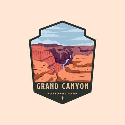 Canyon National Park Vector Art - Grand Canyon National Park Vintage Logo Symbol Illustration Design Vector