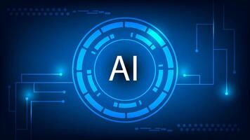 Abstract AI circuit board futuristic technology processing background vector