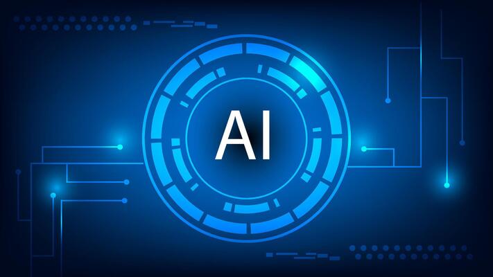 Abstract AI circuit board futuristic technology processing background