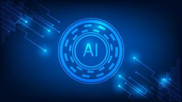 Abstract digital high tech AI design for banner background illustration vector