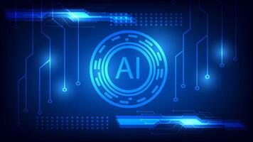 Futuristic Circuit Board Design Abstract mesh line, Blue Abstract Tech Background AI computer vector