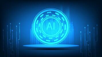Abstract digital high tech AI design for banner background vector