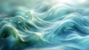Abstract Blue Green 3D Wavy Background photo