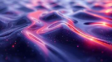 Abstract 3D Background - Purple and Red Waves with Shimmering Lights photo