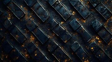 Dark Blue and Gold Abstract Background Texture photo