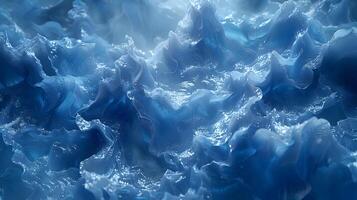 Abstract Blue 3D Background with Waves and Depth photo