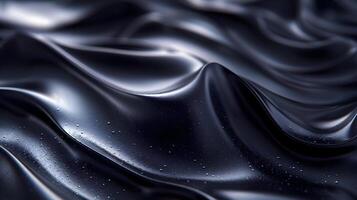 Abstract Dark Background with Wavy Texture and Shiny Drops photo