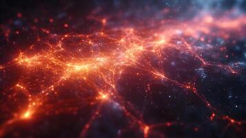 Abstract Background with Red and Orange Lines and Lights photo