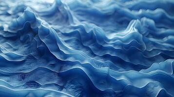 Abstract Blue Wavy Background - 3D Rendered Image photo