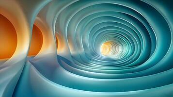 Abstract 3D Background with Curved Shapes and Tunnel photo