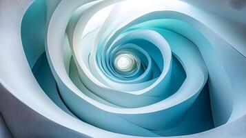 Abstract Background, Teal and White Curved Shapes, 3D Illustration photo