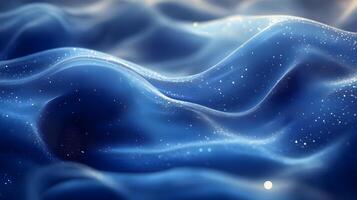 Abstract 3D Blue Background with White Glimmering Particles photo
