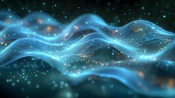 Abstract Background with Blue and Gold Bokeh photo