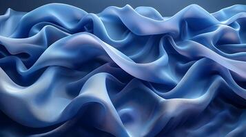 Abstract 3D Background - Blue Wavy Textile photo