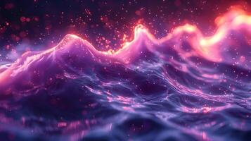 Abstract Purple and Orange 3D Background with Sparkles photo