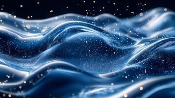 Abstract Blue 3D Background with Shimmering Lights photo